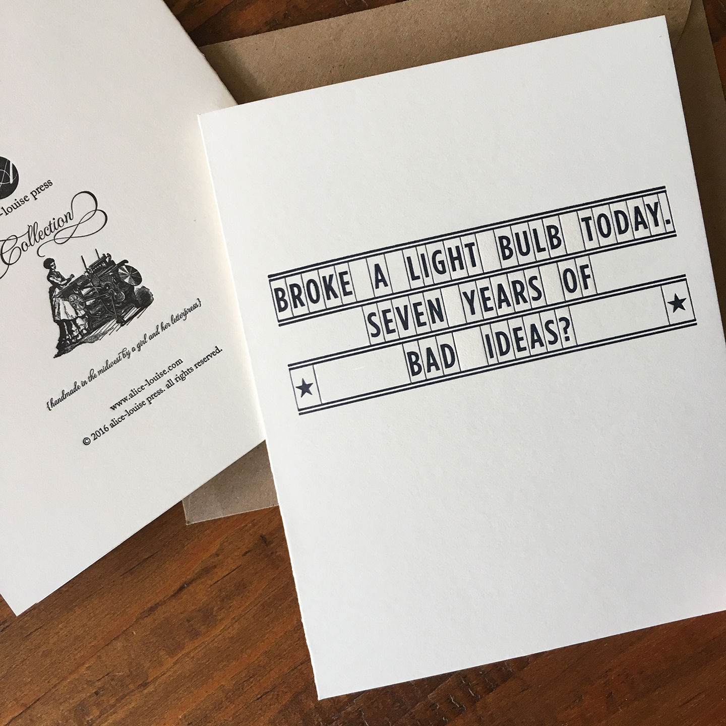 Broken Lightbulb Card