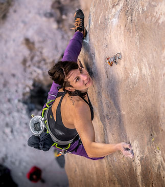 Alice Hafer climbing Holy Mackerel 13d