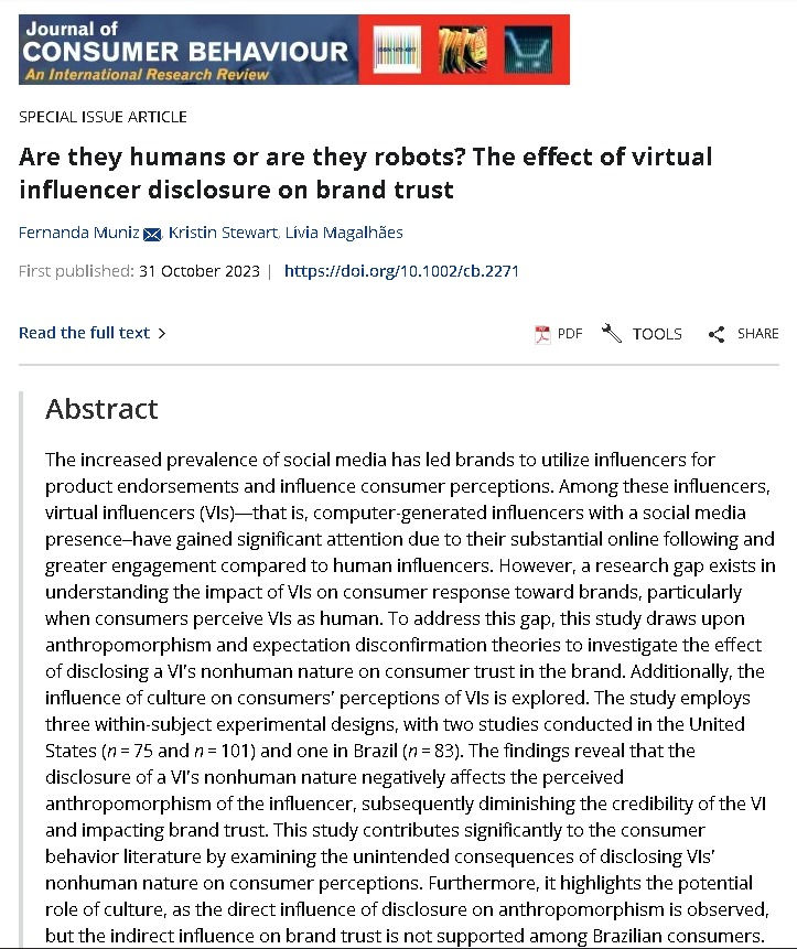 Publicação no Journal of Consumer Behaviour