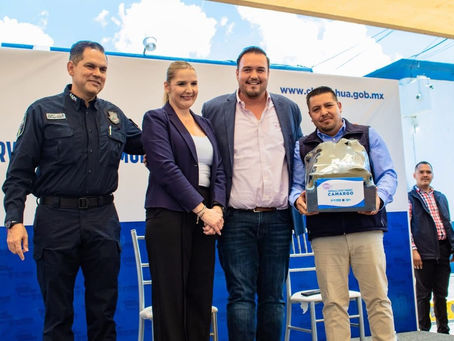 REFUERZAMOS EQUIPAMIENTO DE SEGURIDAD PÚBLICA EN CAMARGO, JORGE ALDANA.