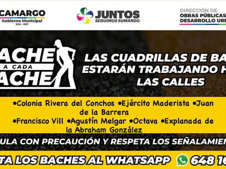 ESTE VIERNES TACHE A CADA BACHE EN LAS SIG. CALLES.