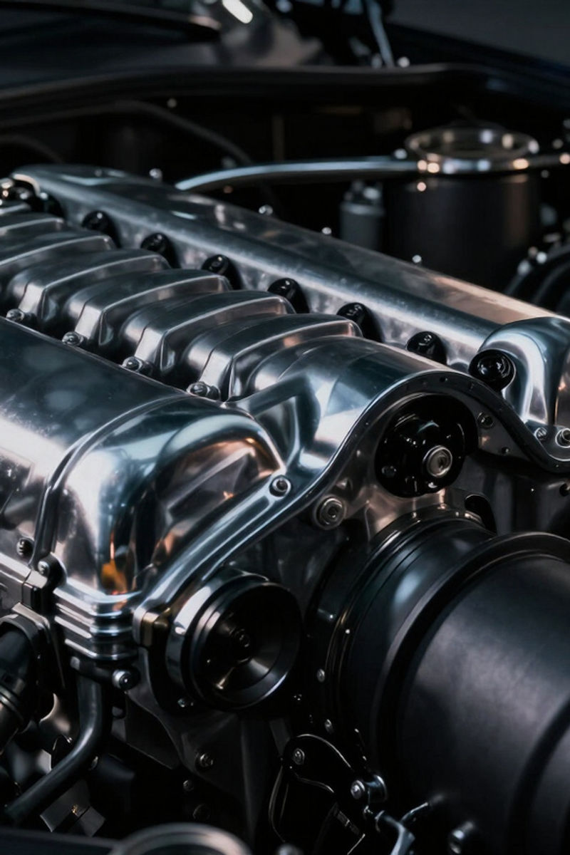 High-contrast silver automotive performance part