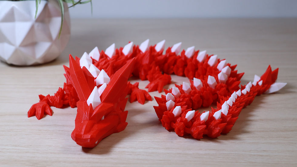 Thumbnail: Crystal Dragon 24 inch Two Color 3D Printed Articulated Fantasy Creature