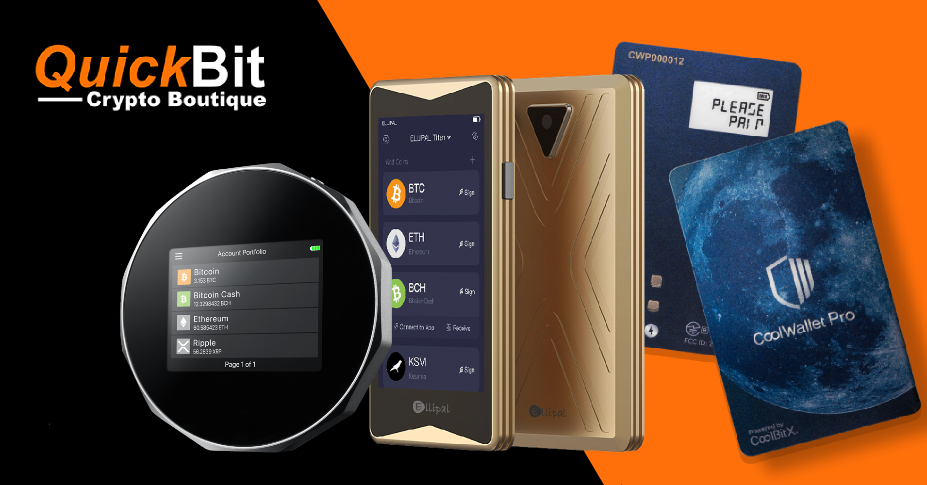 Bitcoin and Crypto hardware wallets. Ellipal Titan, SecuX, and CoolWallet