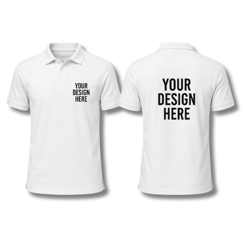 Thumbnail: Custom White Print Polo Shirts