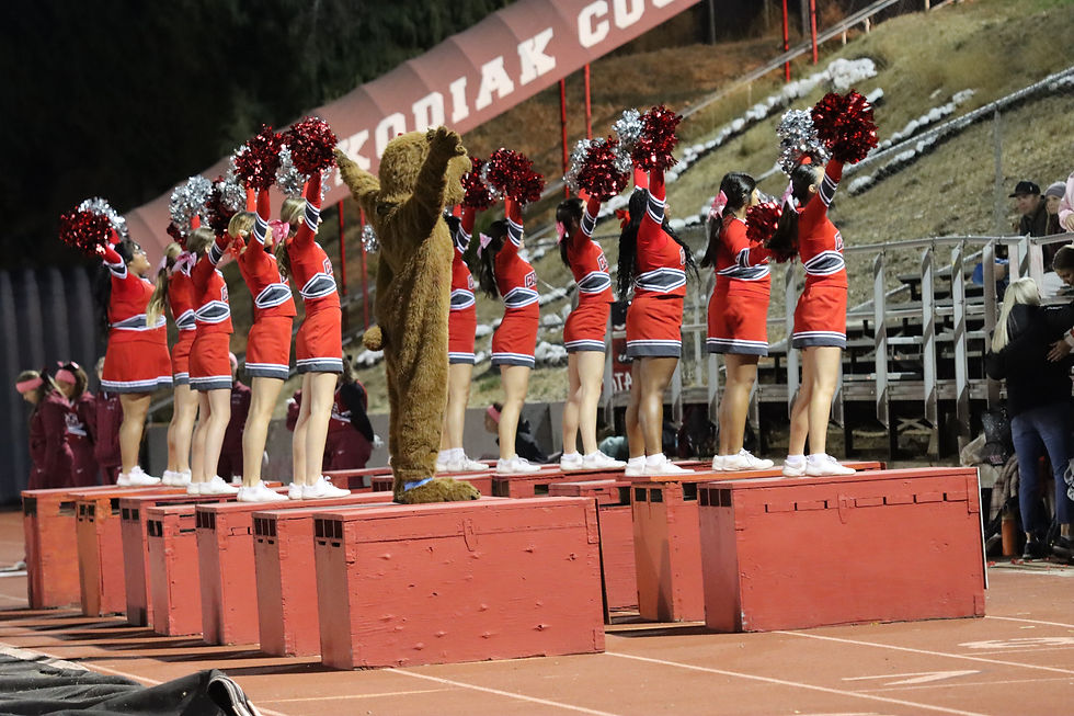 Members of the 2025 Fall Cheer Team supported the football team on Pink Out Night. The girls trained all summer and helped plan themes for the games. They also led the crowd in cheers during the game on October 17. Photo credit: Panthra Gardineer (12)