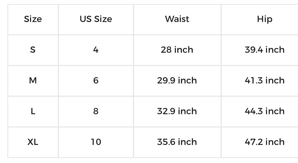 Thumbnail: US Size and Waist size chart: 4, 6, 8, 10 sizes available Madame Curves