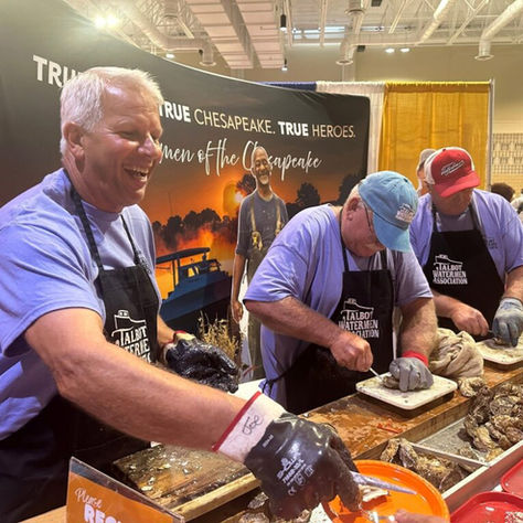 Talbot Waterman's Association shucking oysters in 2025.