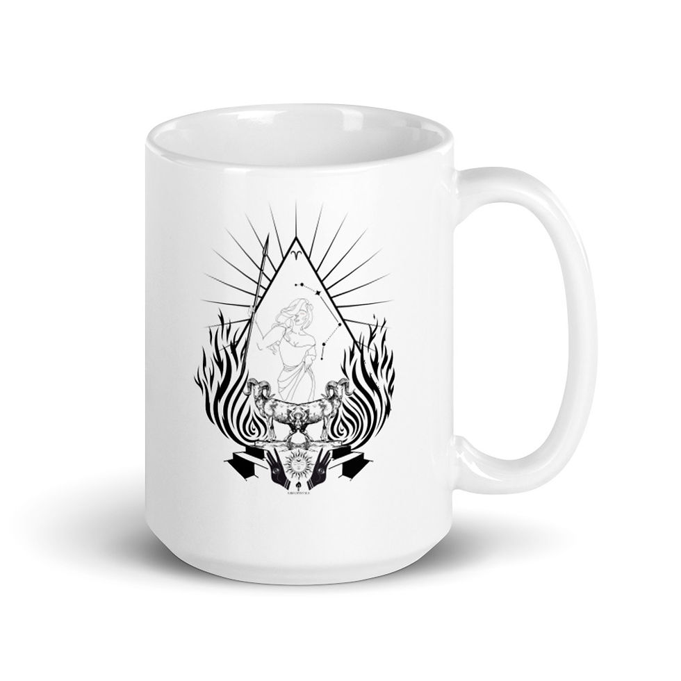 Aries White glossy mug