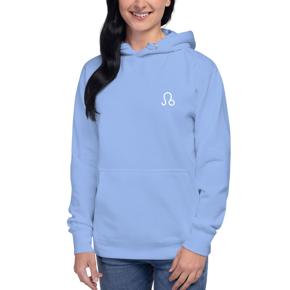 Thumbnail: Leo Unisex Hoodie White Logo