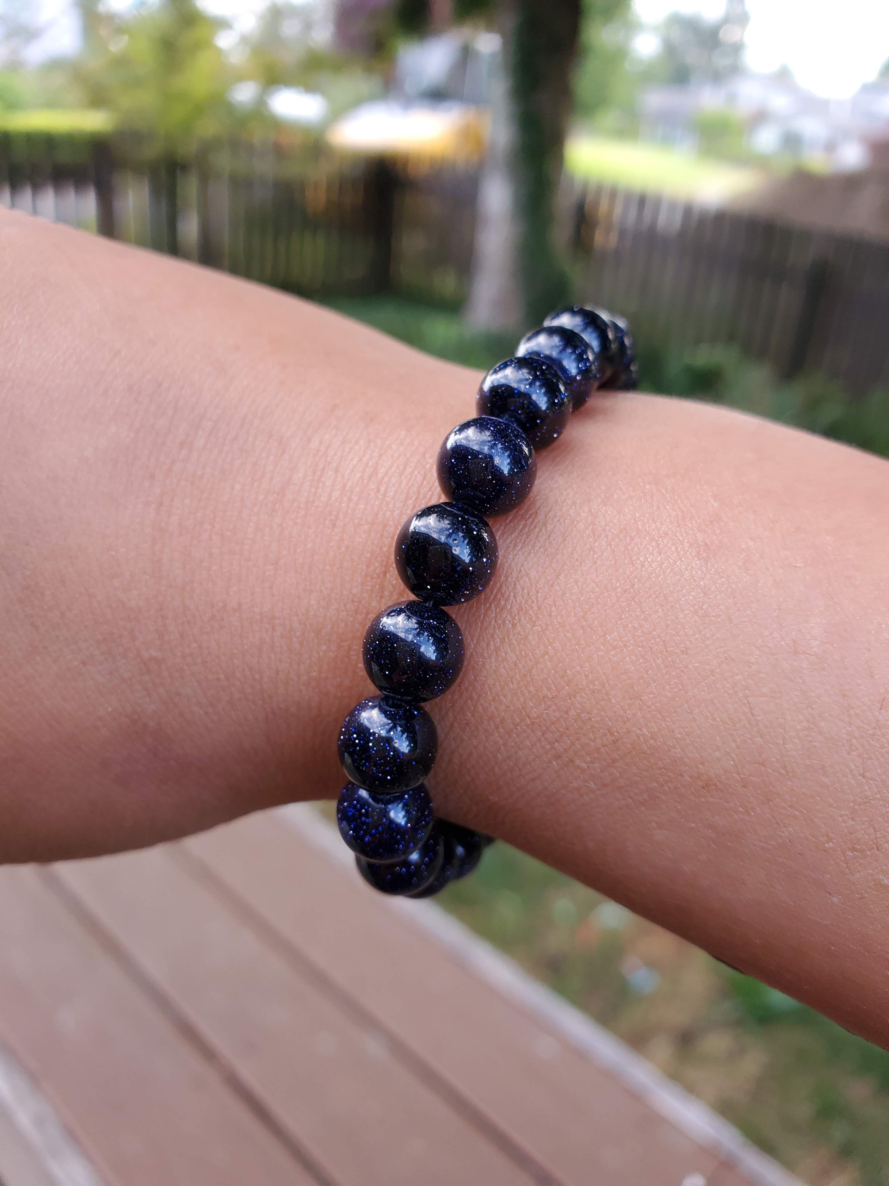 Blue Goldstone Bracelet Stretchy