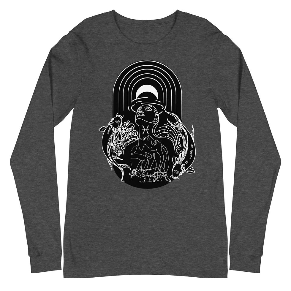 Thumbnail: Pisces Unisex Long Sleeve Tee White Logo