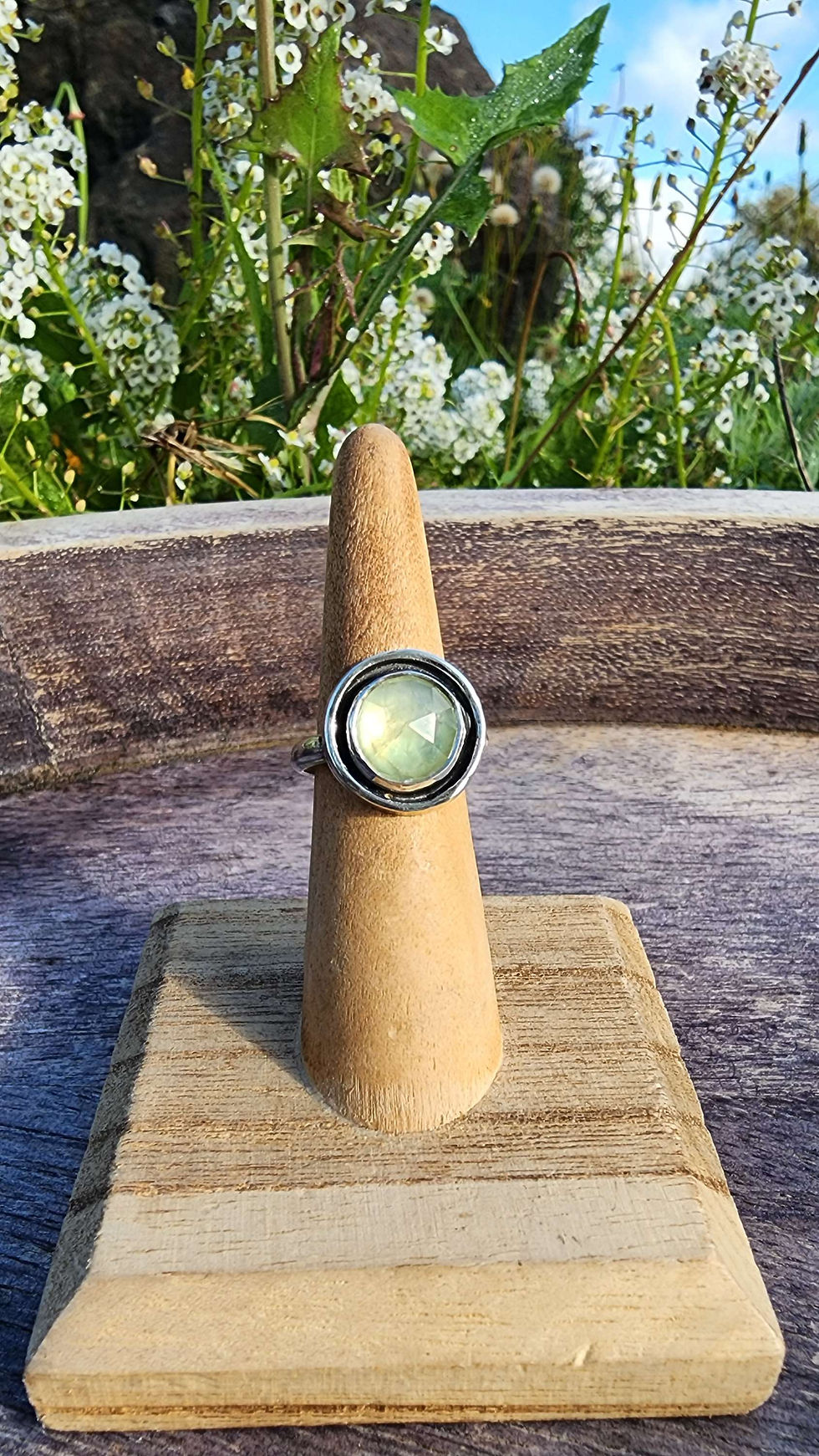 Thumbnail: Prehnite Sterling Silver Ring Size 7
