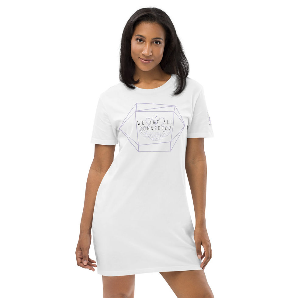 Thumbnail: White Organic cotton t-shirt dress Logo