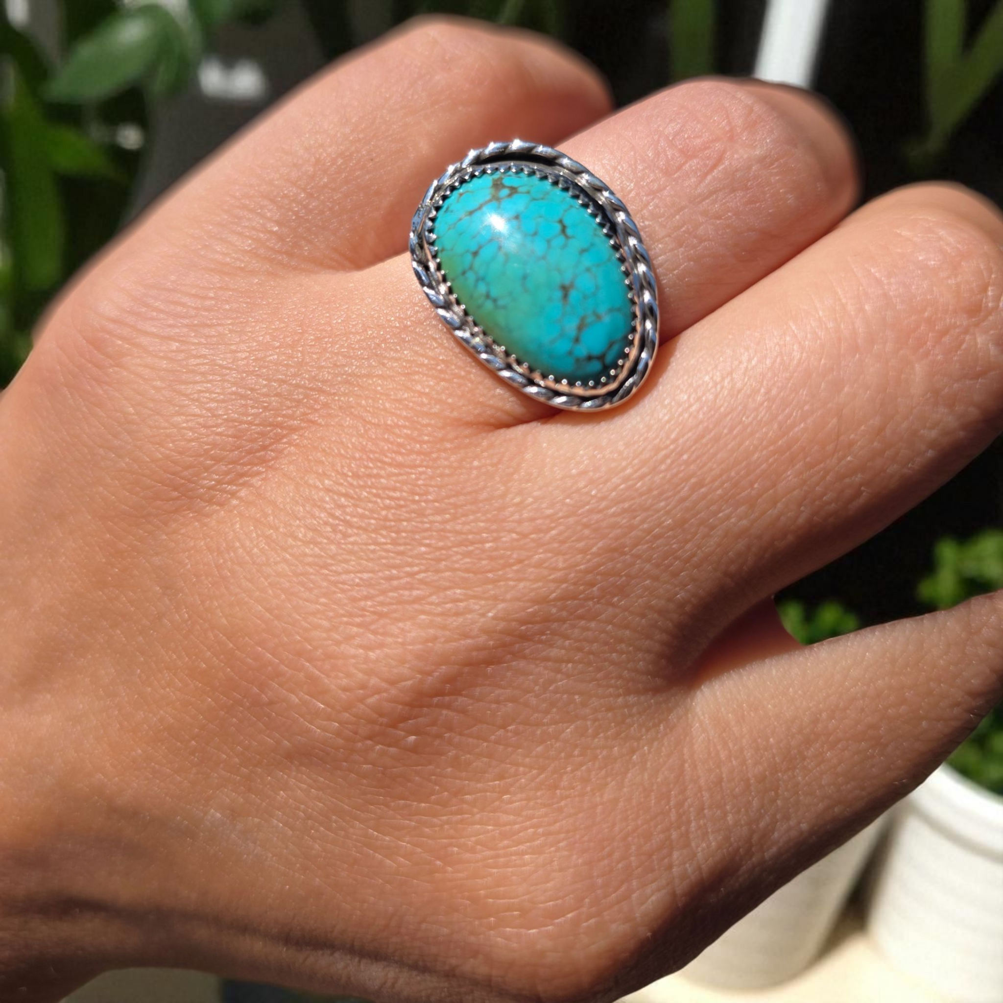 Turquoise Sterling Silver Ring Size 7