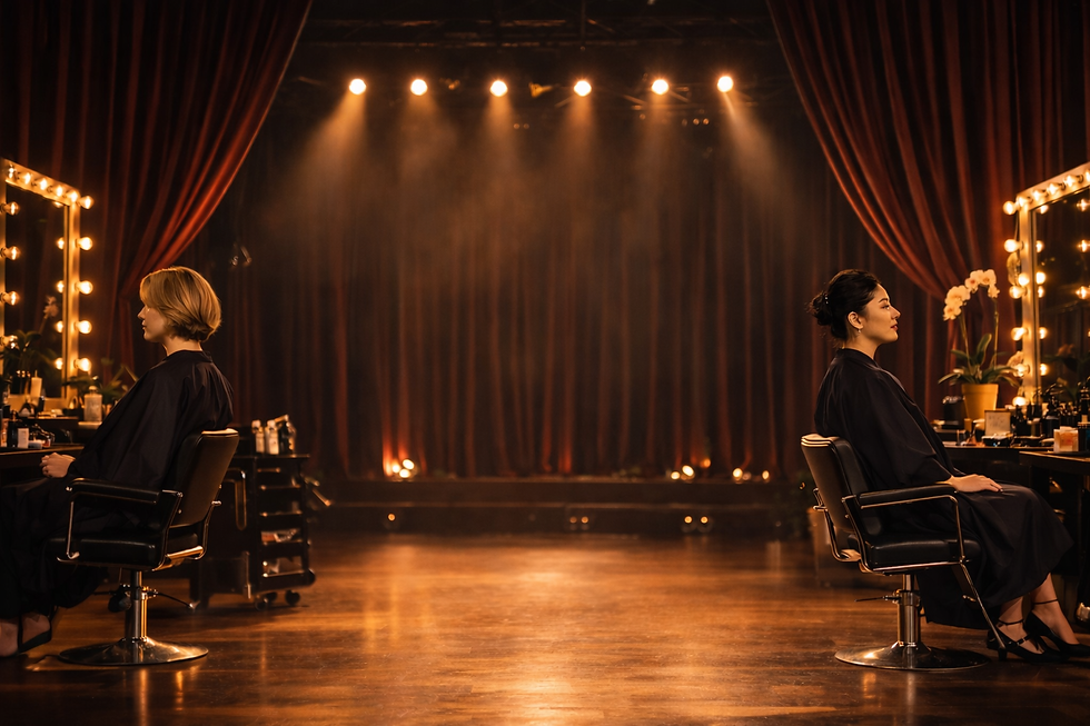 Theatrical beauty salon transformation scene.png