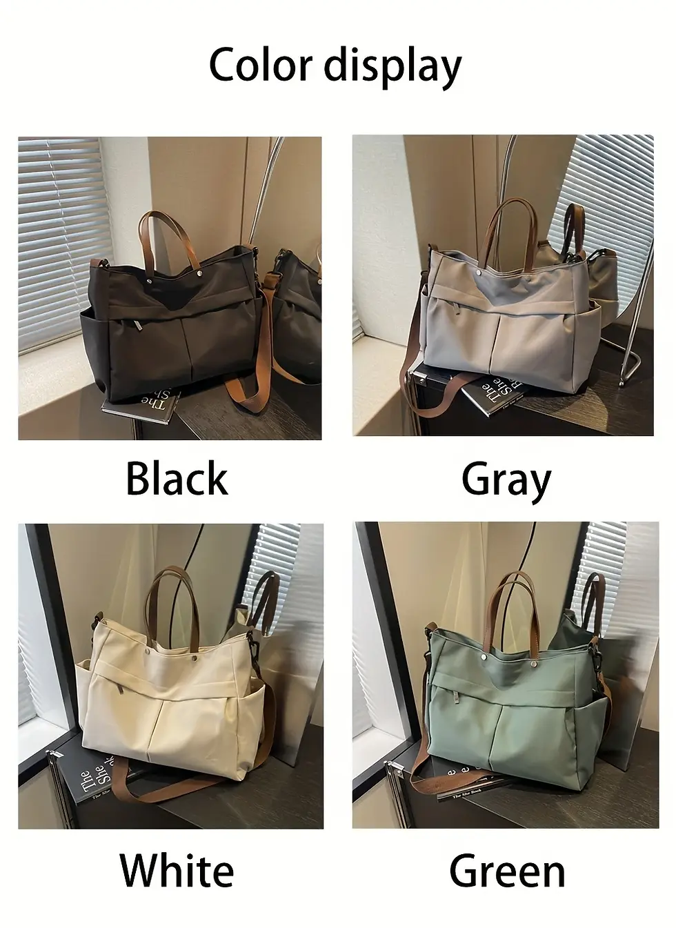 Thumbnail: Stylish Nylon Handbag Multiple Pocket Large Capacity Women's Tote Bag Lightweigh