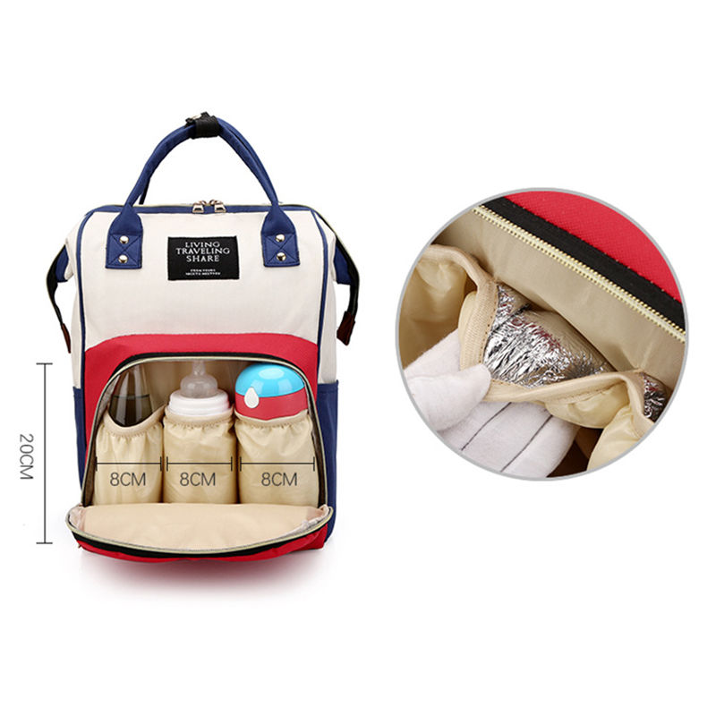 Thumbnail: Large Capacity Canvas Mummy Bag Multifunctional Baby Bottle Thermal Insulation