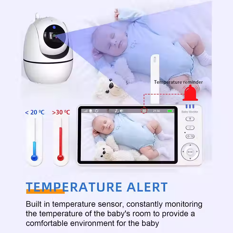 Thumbnail: 5 Inch Video Baby Monitor With Camera PTZ Zoom Babyphone Cam Security Protection