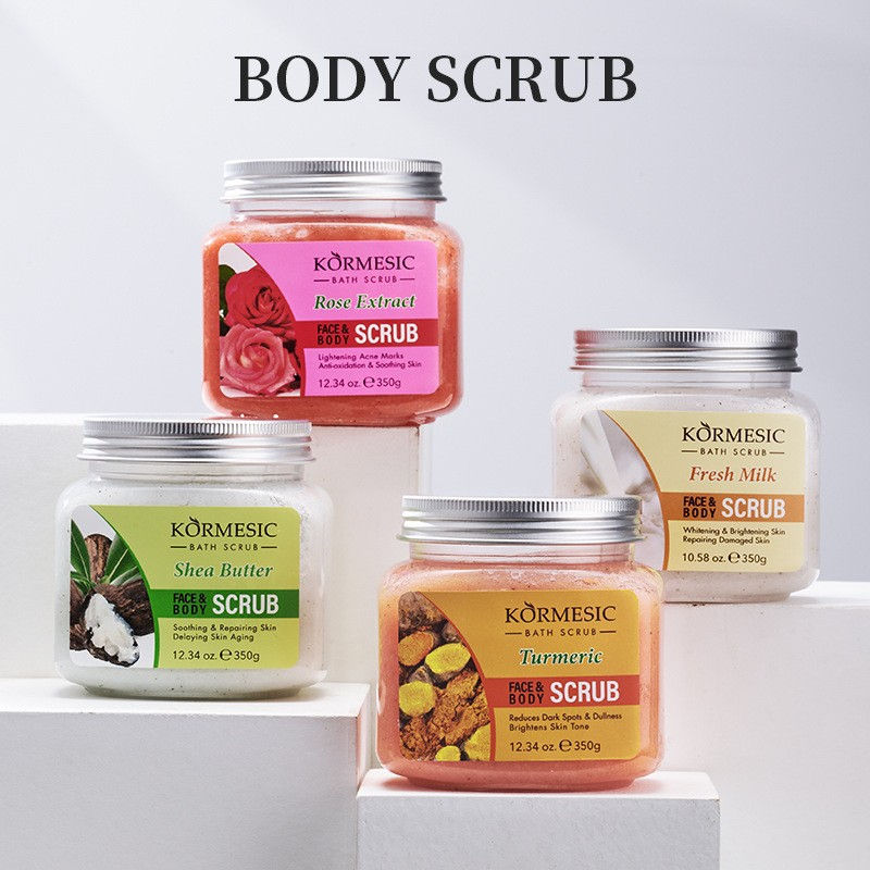 Thumbnail: KORMESIC Turmeric Body Scrub Cream Facial Moisturizing Deep Cleansing Milk Rose 
