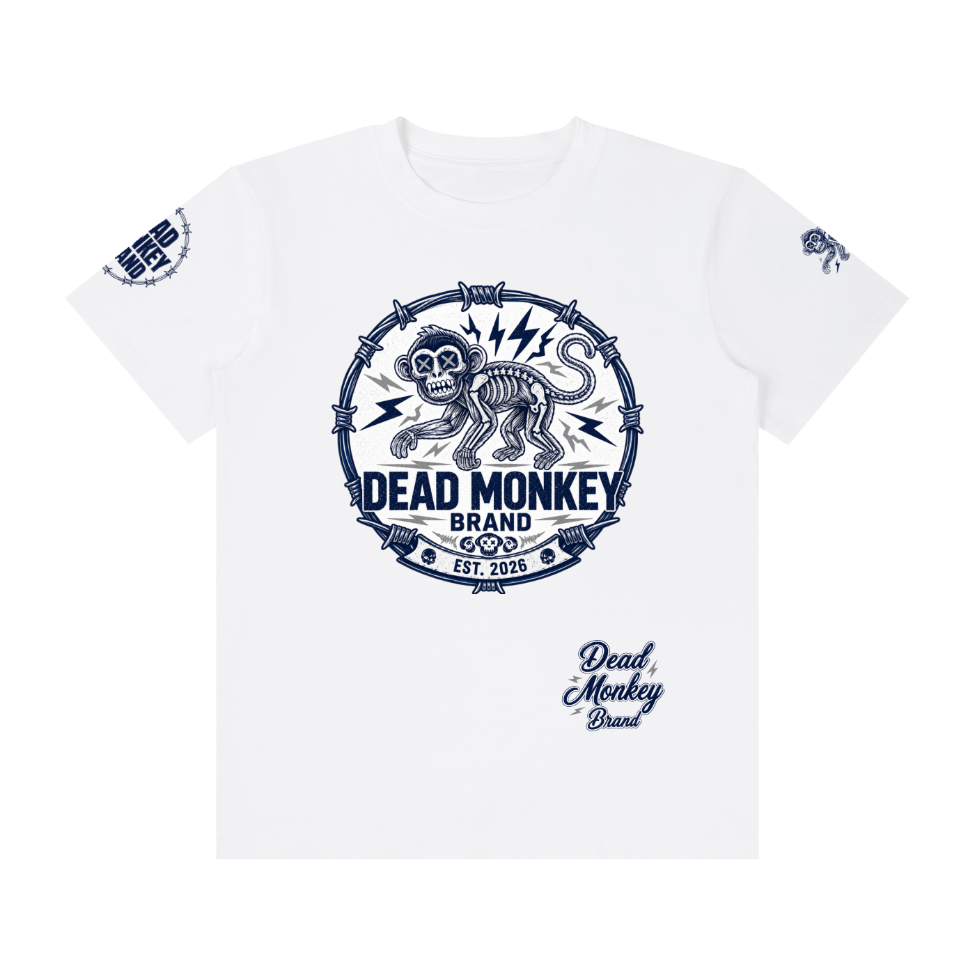 Dead monkey brand Cotton T-Shirt W/Navy