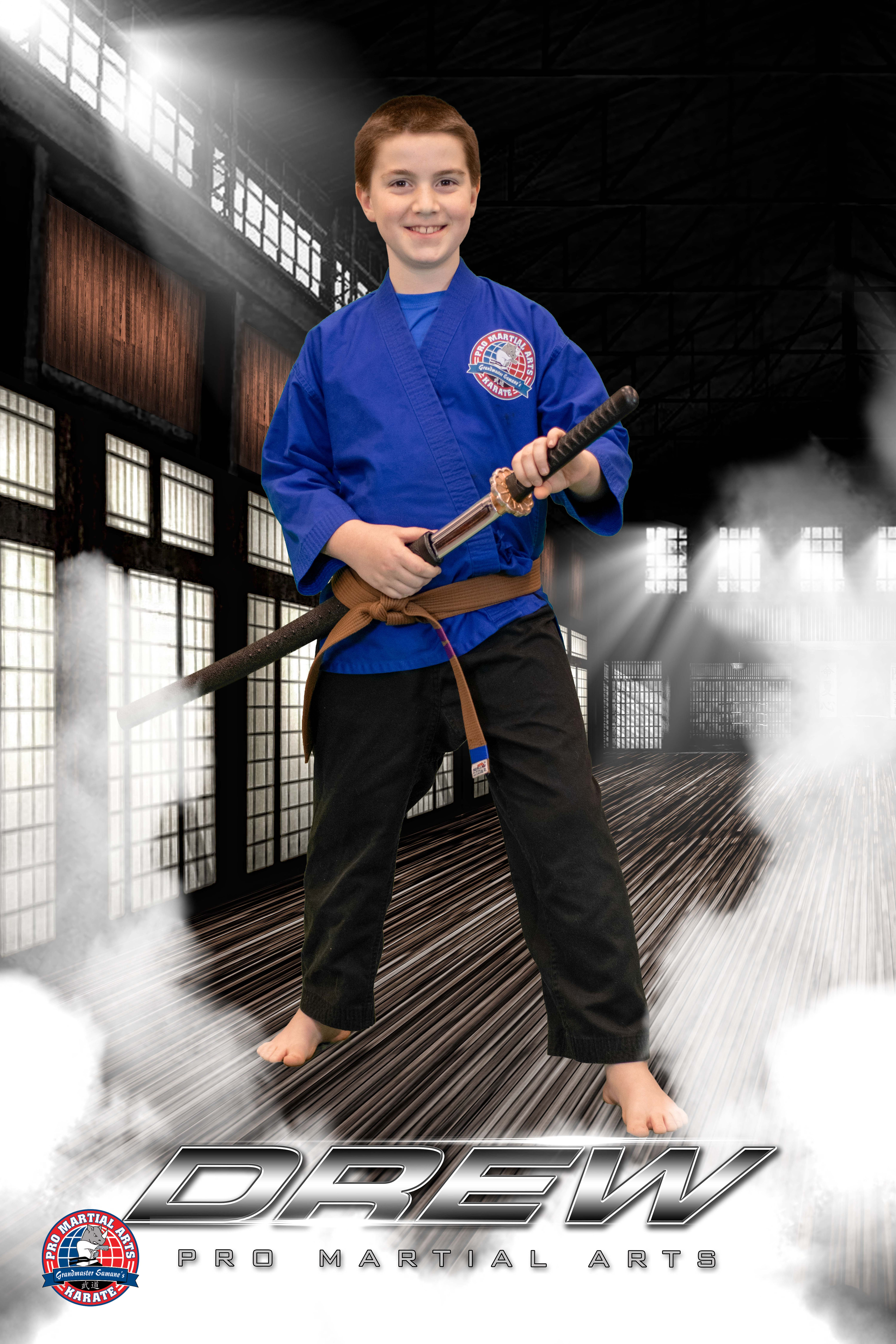 Drew - weapon picture in dojo
