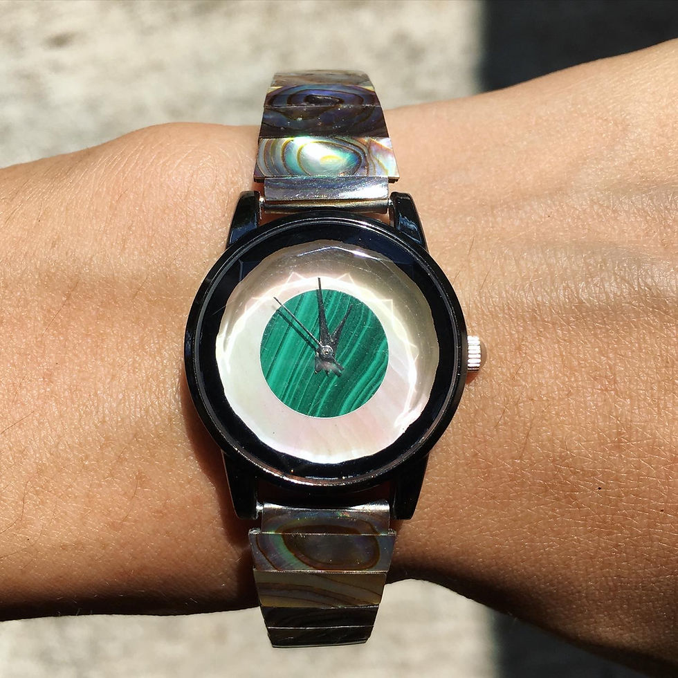 サムネイル： Malachite | 天然石 孔雀石 白蝶貝 鮑貝 手錶