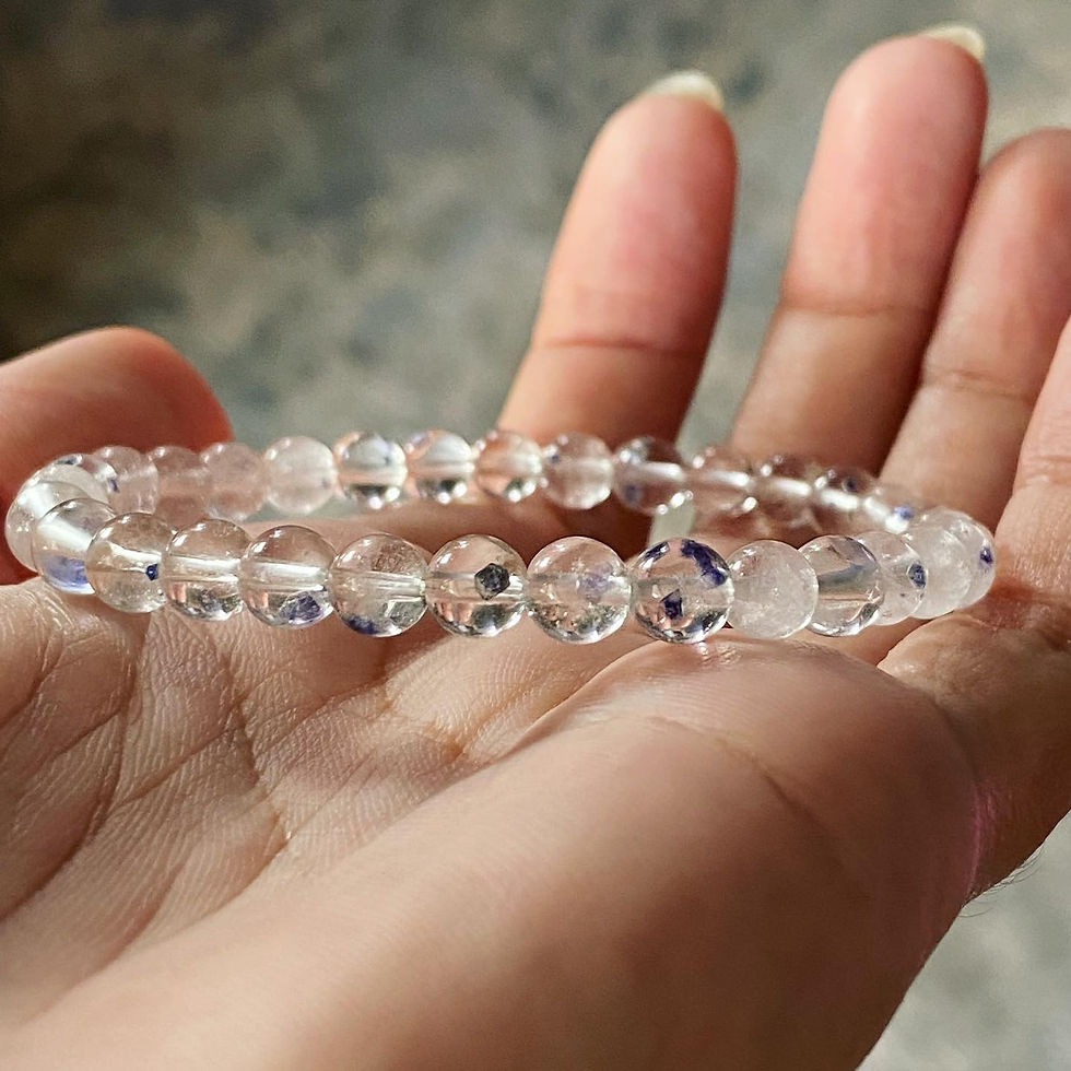 Thumbnail: Fluorite in Quartz | 白水晶 包裹 螢石 手鏈 0101