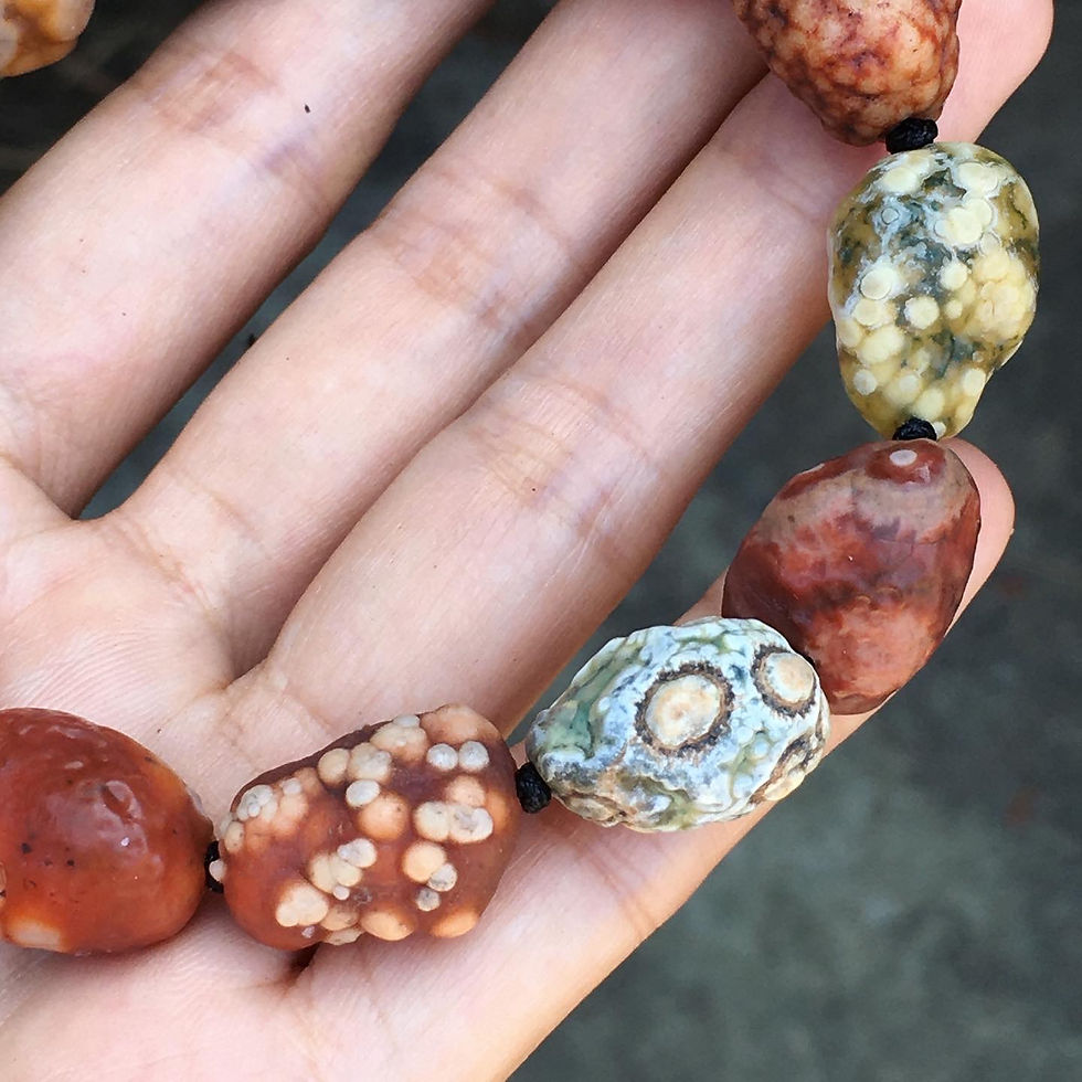 縮圖：Gobi Agate | 天然原石 戈壁瑪瑙 彩魚子 花脈 眼石 手鏈