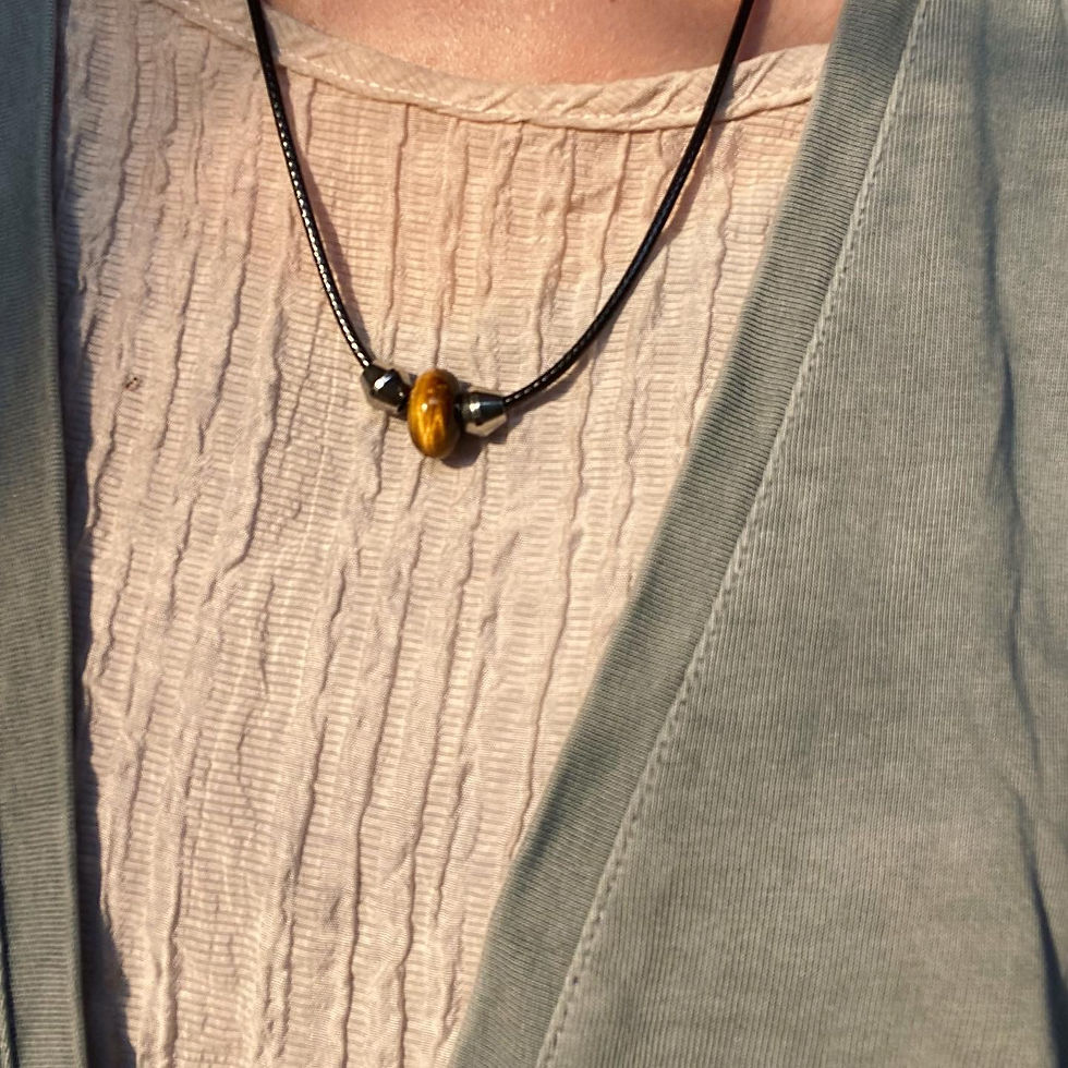 サムネイル： Tiger’s Eye Stone | 民族 簡約 虎眼石 頸鏈