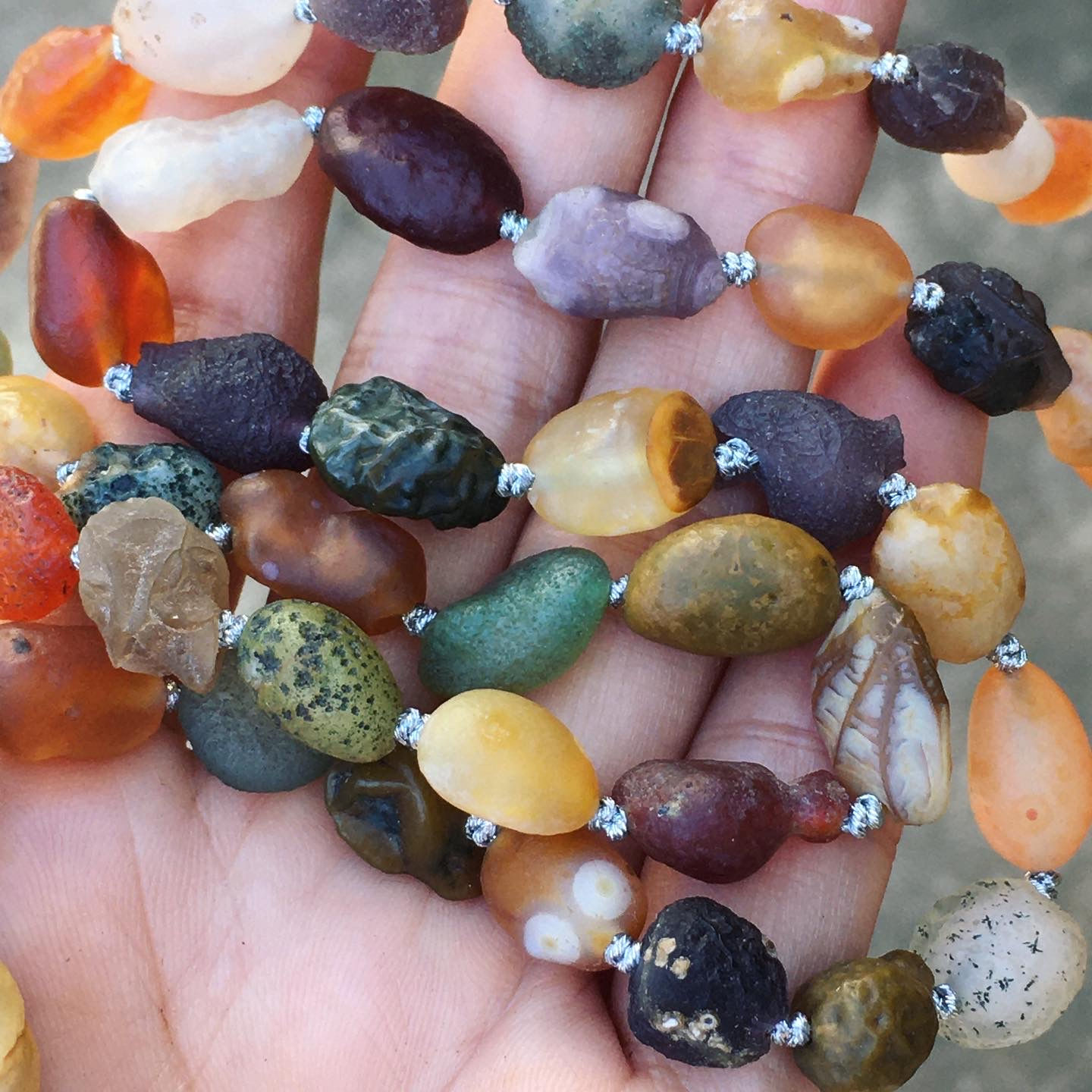 Gobi Agate | 混合 戈壁瑪瑙 紫眼 血脈 筋脈 頸鏈