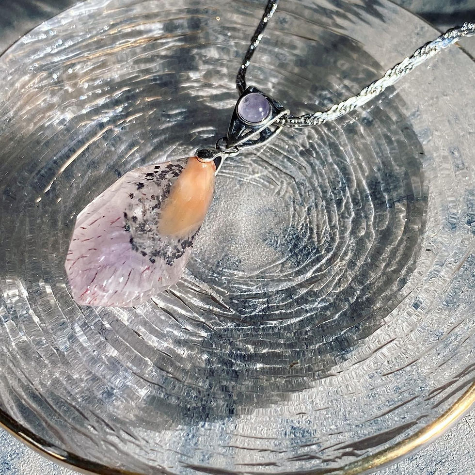 縮圖：Quartz | 超七 粉 兔毛水晶 共生 頸鏈 WD13