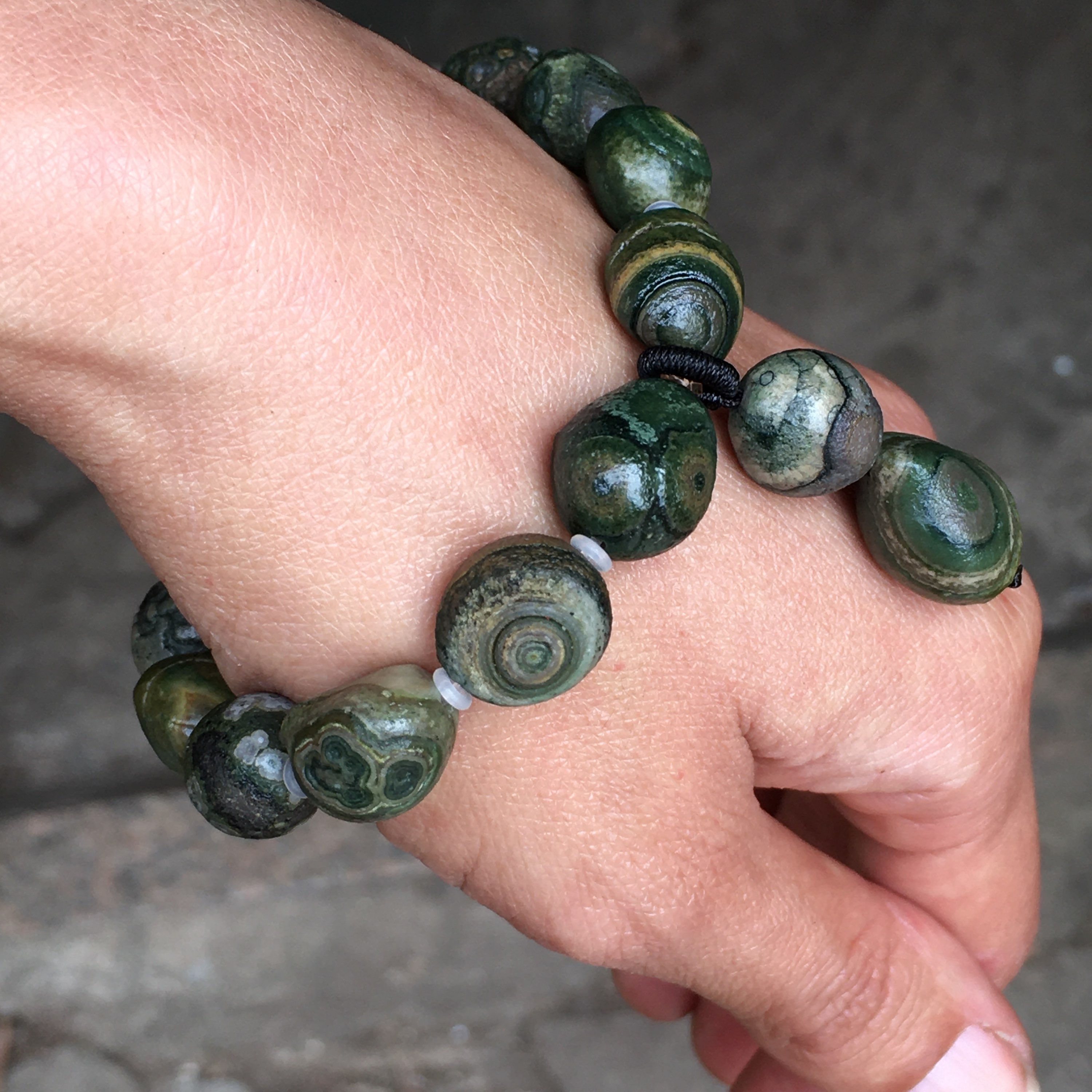 Gobi Agate | 天然原石 綠色 眼睛石 戈壁瑪瑙 手鏈