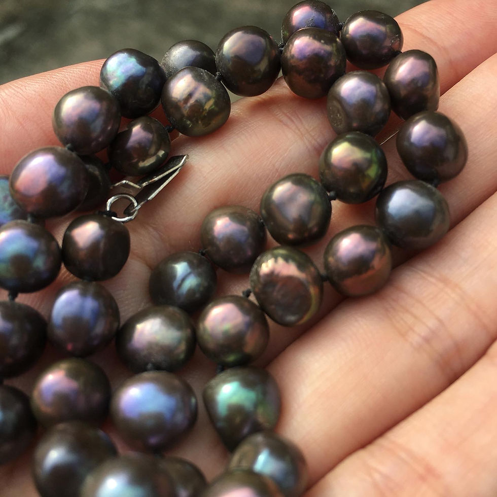 縮圖：Pearl | 香港老店 幻彩光 黑珍珠 頸鏈