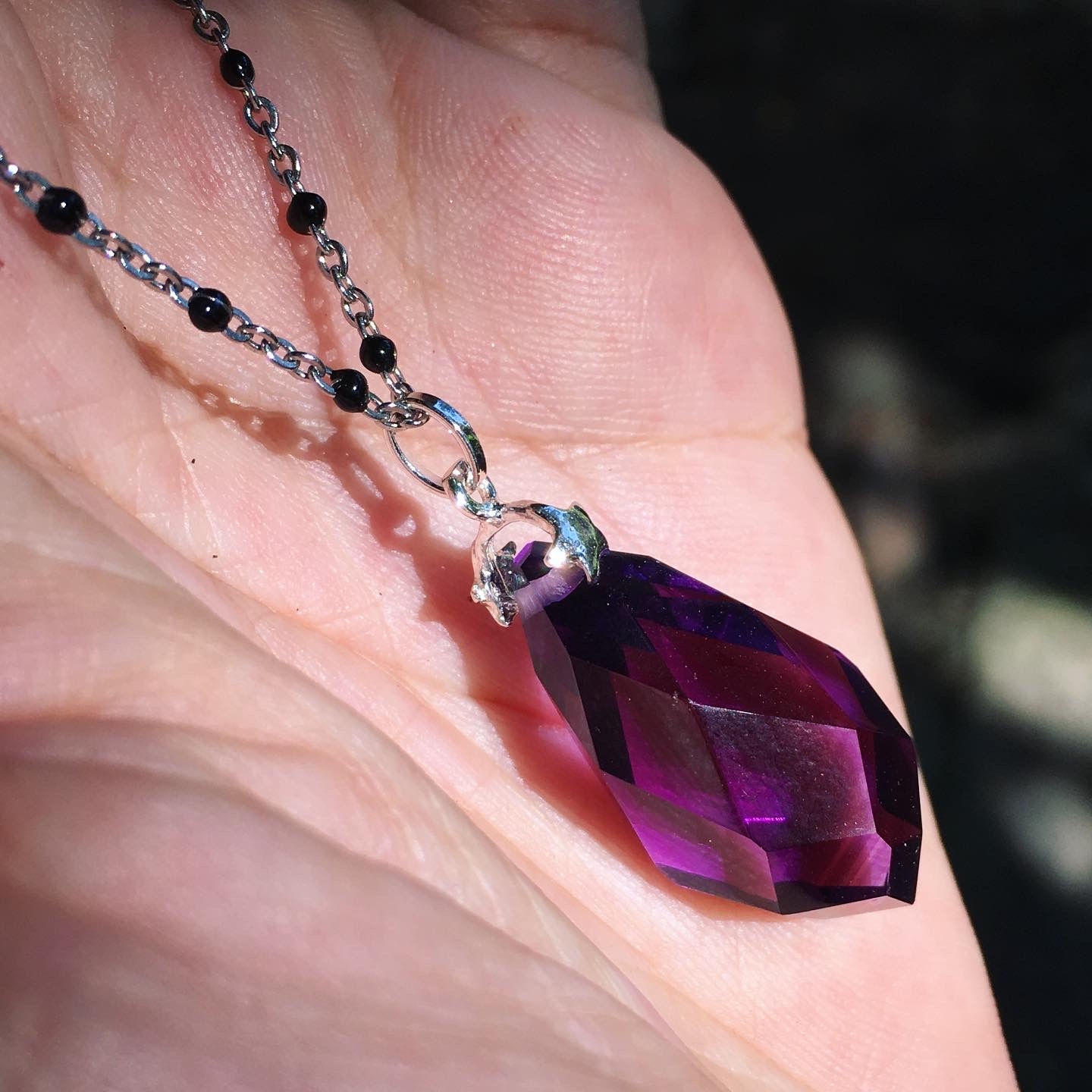 Amethyst | 高品質 近淨體 烏拉圭 帝皇紫 紫水晶 頸鏈 12
