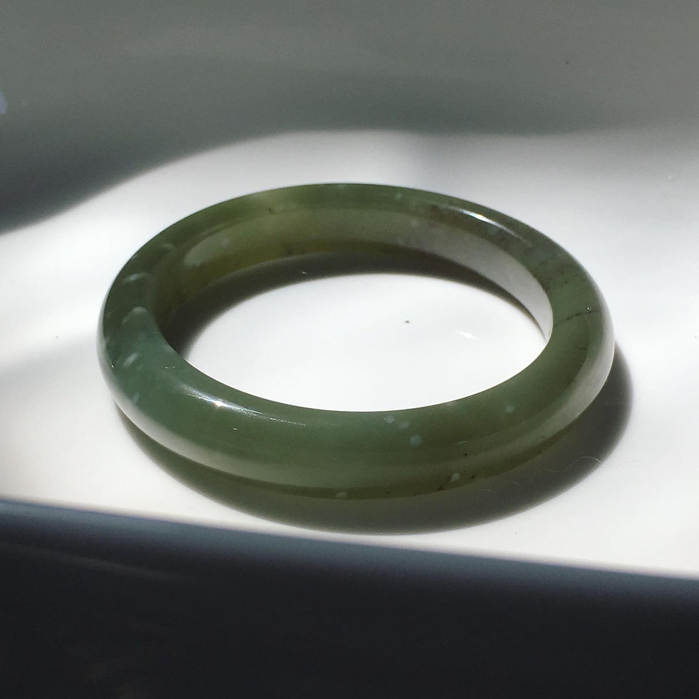 縮圖：Jade | 晨露 雪花 湖水綠 手鐲 54.5
