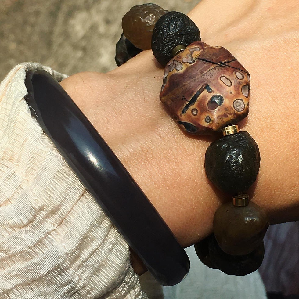 縮圖：Gobi Agate | 天然原石 圖畫瑪瑙 戈壁瑪瑙 虎眼石 手鏈 1