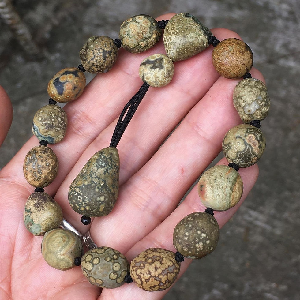 サムネイル： Gobi Agate | 1.1 天然原石 戈壁石 卓資山 眼石 手鏈