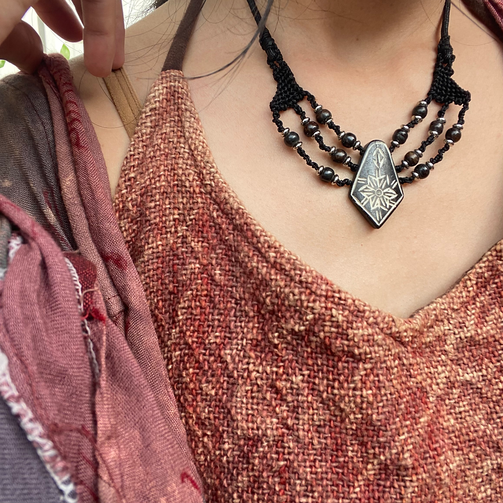 縮圖：Gobi Agate |  西藏 祈福 牦牛骨 頸鏈