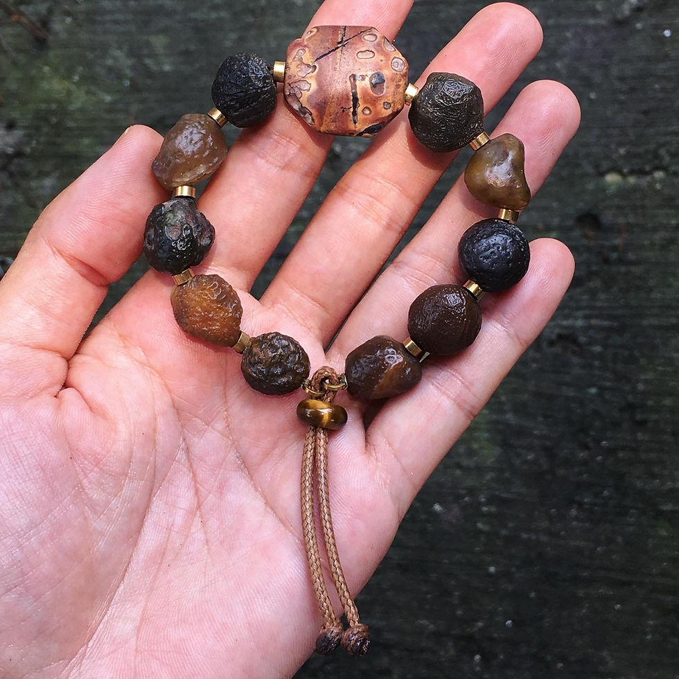 縮圖：Gobi Agate | 天然原石 圖畫瑪瑙 戈壁瑪瑙 虎眼石 手鏈 1