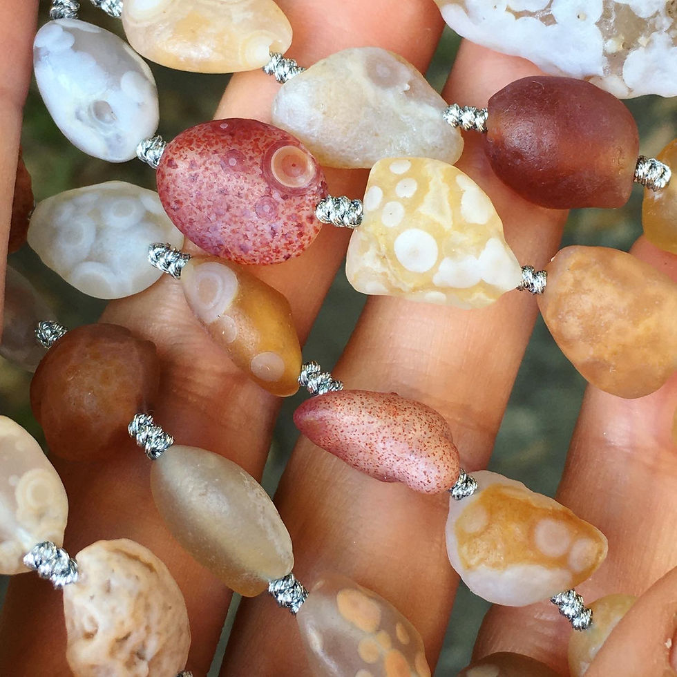 サムネイル： Gobi Agate | 天然原石 異形 戈壁瑪瑙 彩花眼 彩花點 頸鏈
