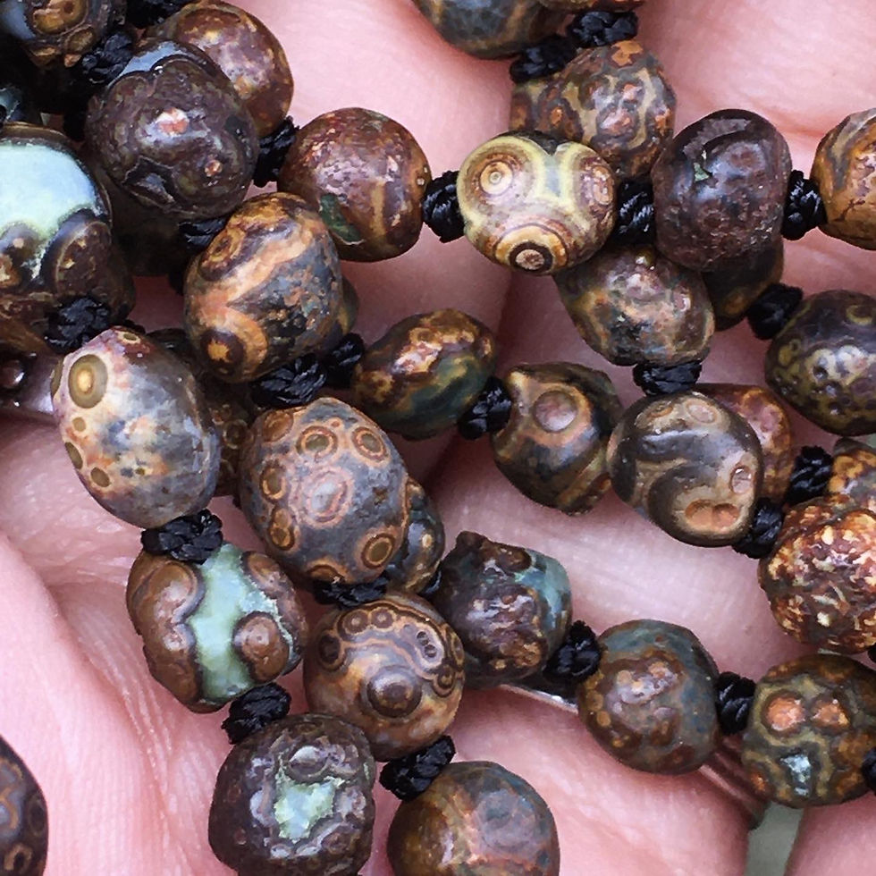 Gobi Agate | 0.5mm 天然原石 啡黑 戈壁瑪瑙 卓資山 眼睛石 頸鏈 2A01