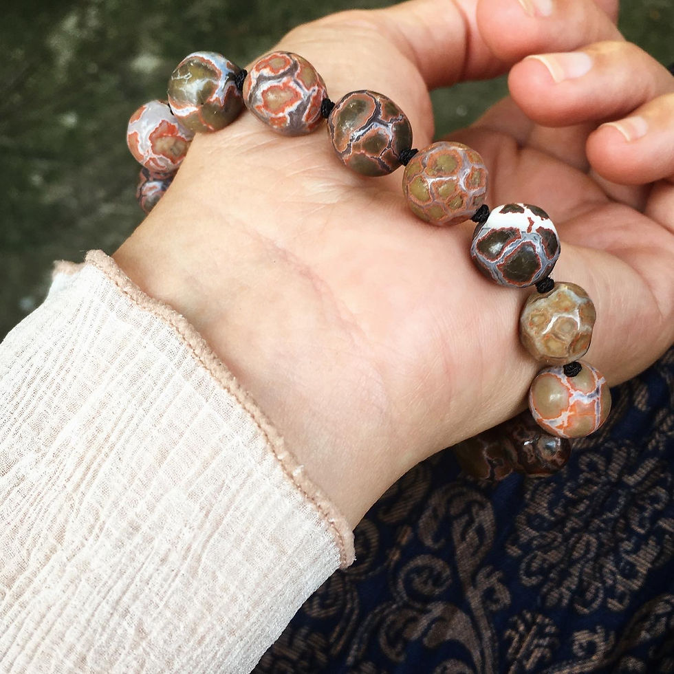 縮圖：Gobi Agate | 天然原石 戈壁石 淖毛湖 龜背石 手鏈