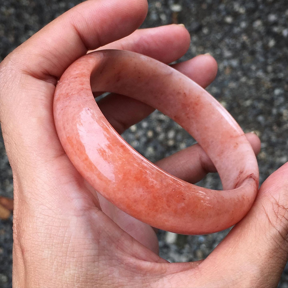 サムネイル： Jade | 地表籽料 熟 桃子 橘粉 手鐲 56
