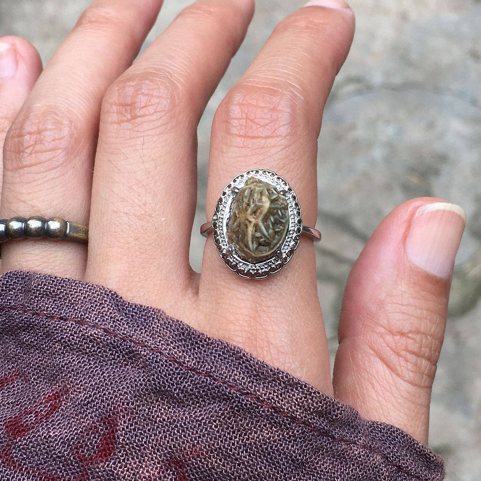 サムネイル： Gobi Agate | 天然原石 戈壁石 粗紋 灰筋脈 指環