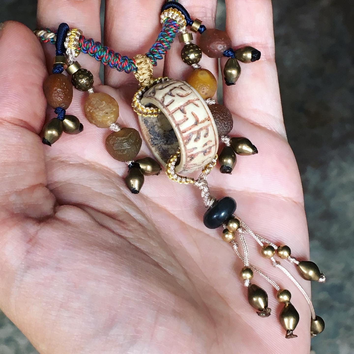 Gobi Agate | 西藏 祈福 轉輪 牦牛骨 戈壁石 銅 頸鏈