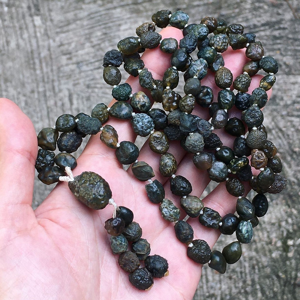 縮圖：Gobi Agate | 雙層 戈壁瑪瑙 綠筋脈 頸鏈