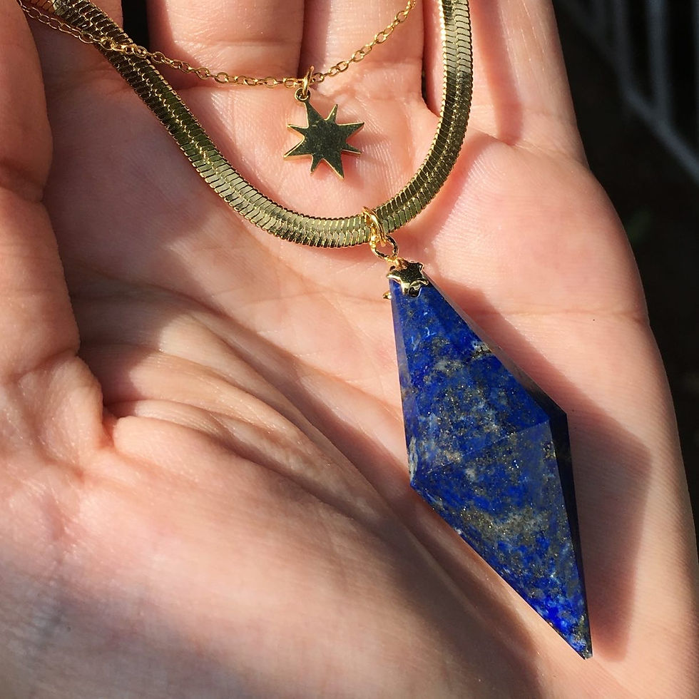 天然石 雙層 青金石 星空 項鍊