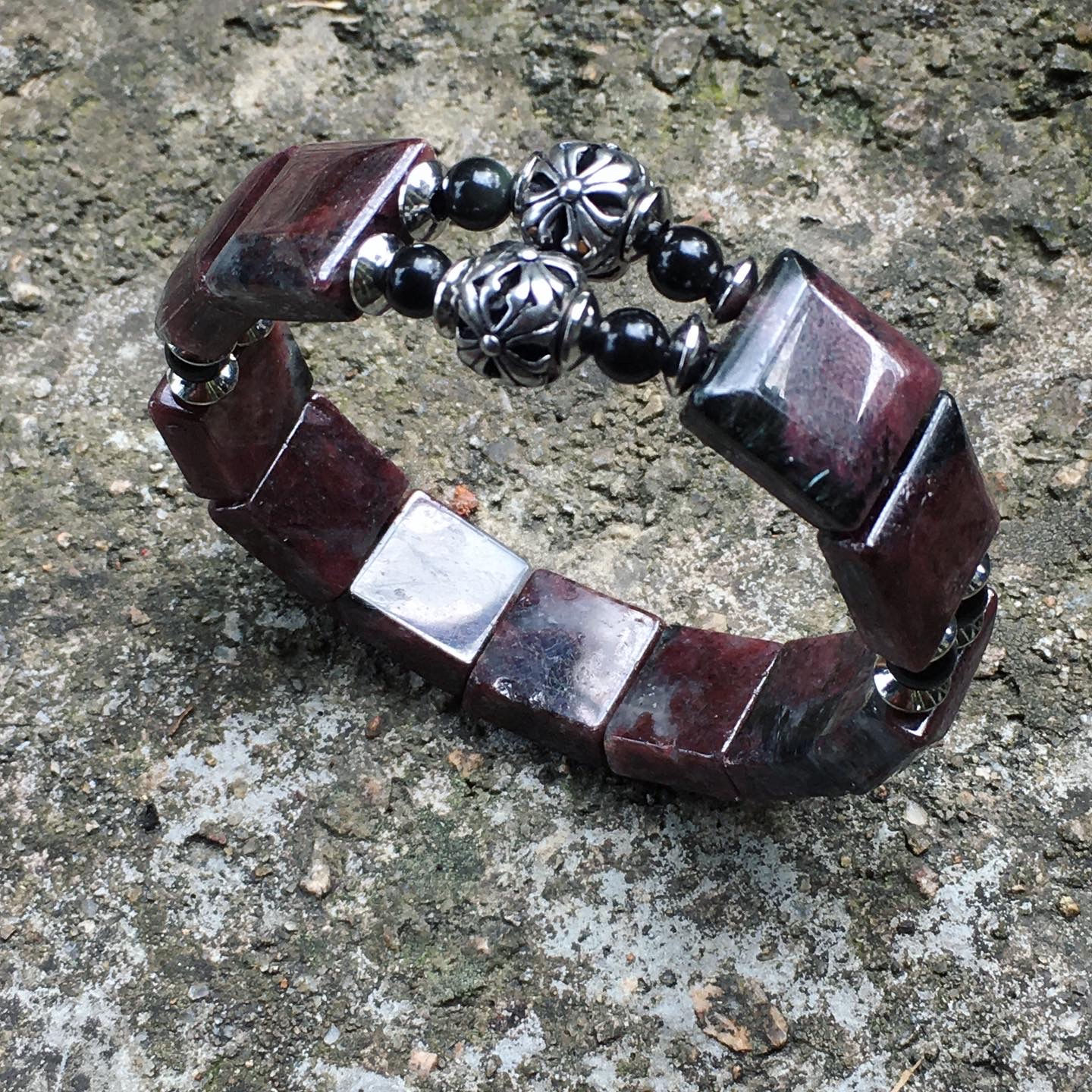 Garnet | 天然石 石榴石 黑龍晶 黑曜石 手鐲