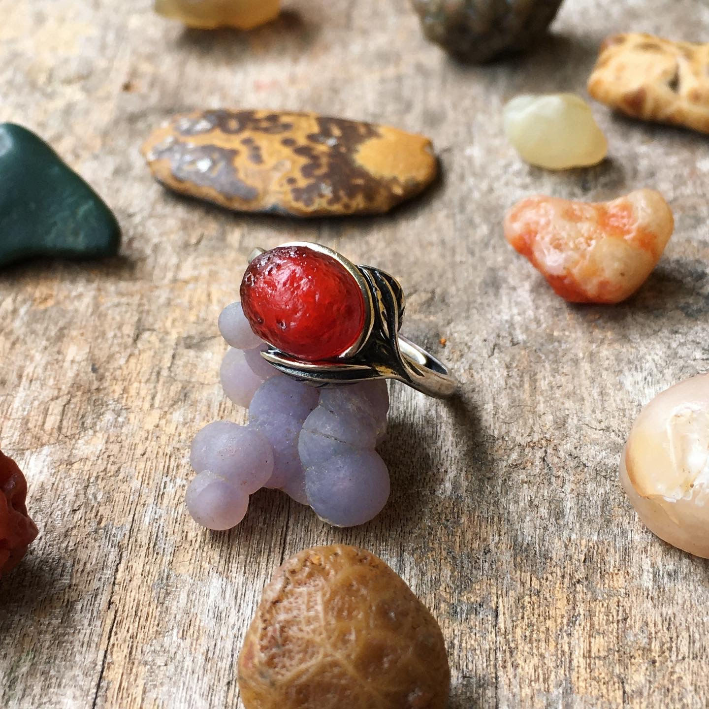 Gobi Agate | 戈壁 紅瑪瑙 糖心 原石 指環